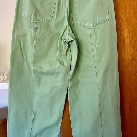 Madewell Emmett Wide Leg Crop Pistachio size 28 - Picture 3 of 5